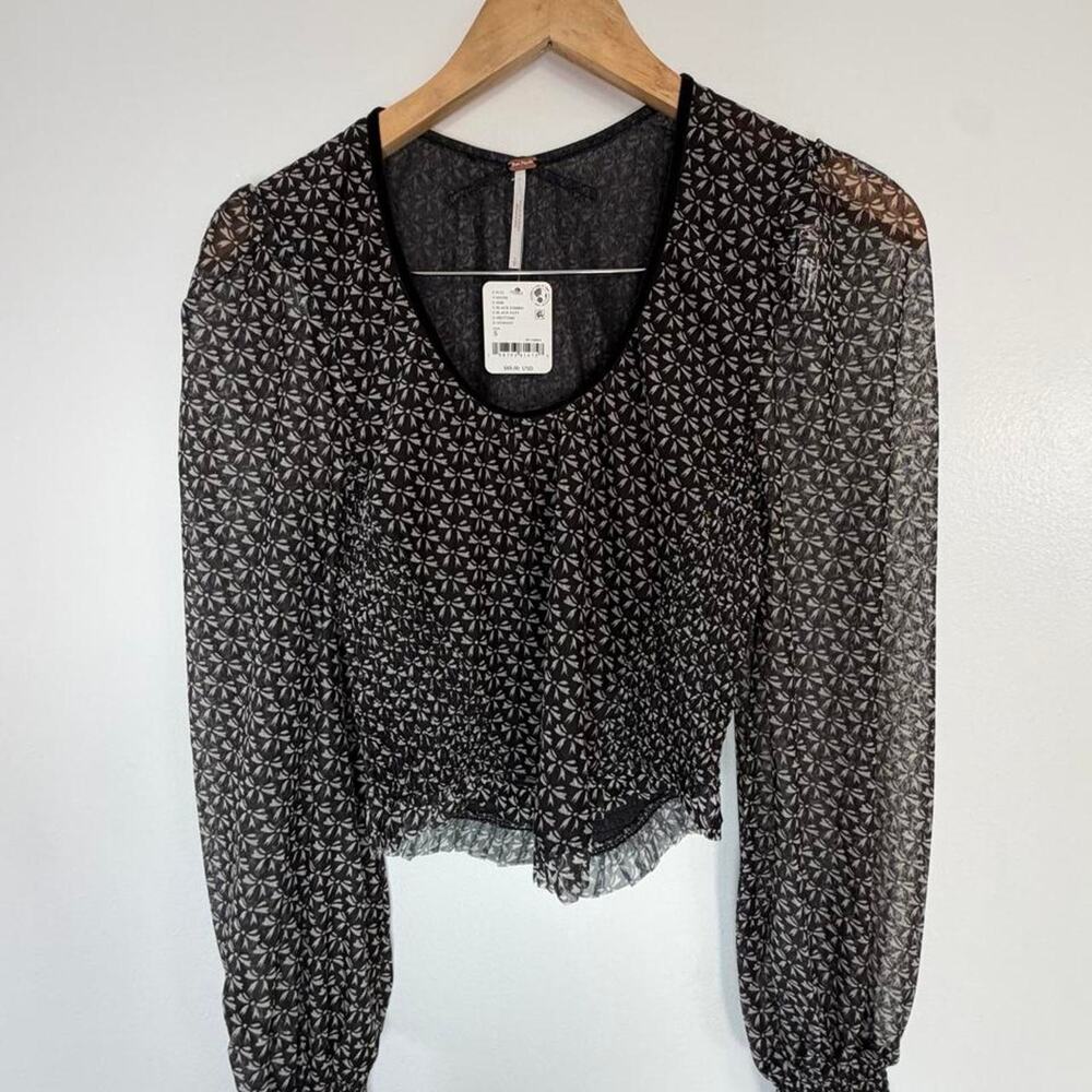 Free people black floral sheer